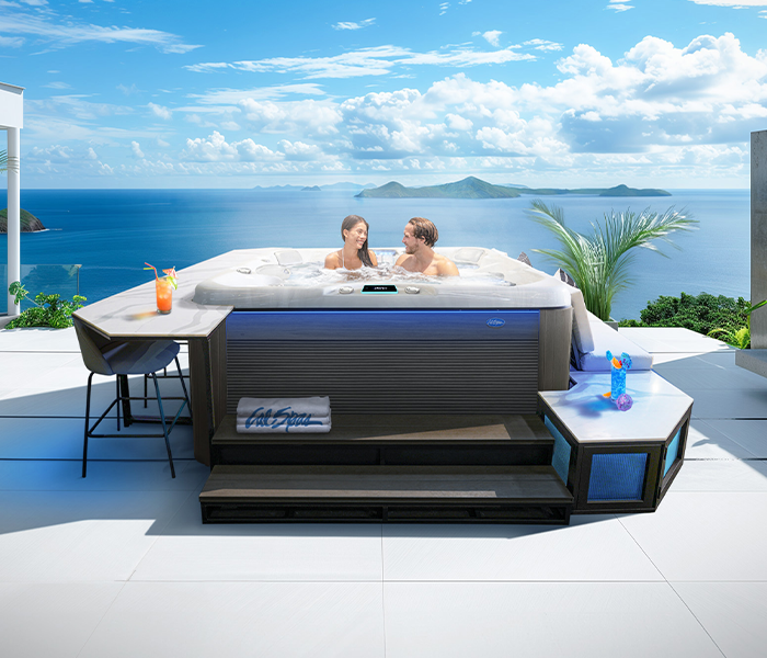 Calspas hot tub being used in a family setting - Newton